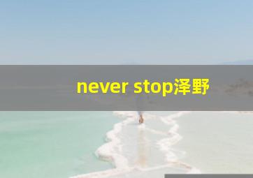 never stop泽野